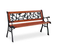Relaxdays Banc de jardin avec motif roses