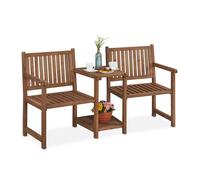 Relaxdays Banc de jardin avec table marron