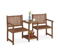 Relaxdays Banc de jardin avec table marron
