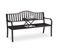 Relaxdays Banc de jardin avec table pliante