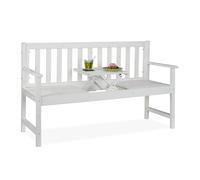 Relaxdays Banc de jardin blanc avec table intégrée