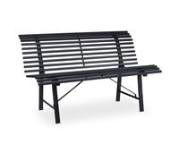 Relaxdays Banc de jardin en acier anthracite