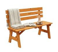 Relaxdays, banc de jardin pour 2 personnes, idéal pour terrasse ou balcon, avec dossier, en bois de pin, dimensions : 80 x 116 x 56 cm, banc de siège, couleur orange