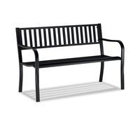 Relaxdays Banc de jardin métal noir