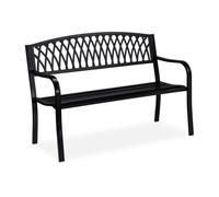Relaxdays Banc de jardin noir