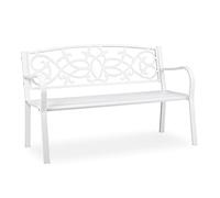 Relaxdays Banc de jardin vintage en blanc