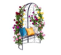 Relaxdays Banc de jardin avec arche à roses
