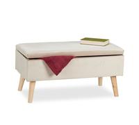 Relaxdays Banc en velours avec espace de rangement