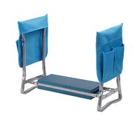 Relaxdays Banc-Genoux Pliable rembourré 2-en-1 avec Poches, jusqu'à 150 kg, 50x60x27.5 cm, Bleu Clair