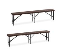 Relaxdays Banc pliable 180 cm lot de 2