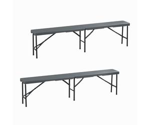 Relaxdays Banc pliable 180 cm lot de 2
