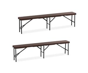 Relaxdays Banc pliable 180 cm lot de 2