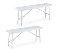 Relaxdays Banc pliable aspect bois lot de 2