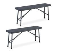 Relaxdays Banc pliable aspect bois lot de 2