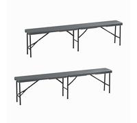 Relaxdays Banc pliable 180 cm lot de 2