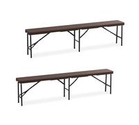 Relaxdays Banc pliable 180 cm lot de 2