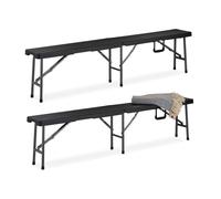 Relaxdays Banc pliable noir lot de 2