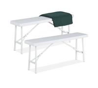 Relaxdays Banc Pliant Lot De 2 Blanc Banc De Jardin Banc Pliable Camping Plastique 1m Blanc