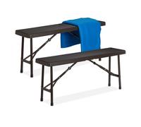 Relaxdays Banc pliant brun lot de 2