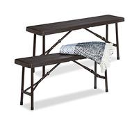 Relaxdays Banc pliant lot de 2 aspect bois