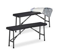 Relaxdays Banc pliant noir lot de 2