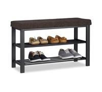 Relaxdays Banc Range-chaussures Coussin rembourré