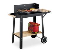 Relaxdays Barbecue mobile avec rangements