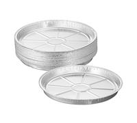 Relaxdays Barquettes alimentaires, Lot de 25, récupération graisse, barbecue, H x D : 3 x 27,5 cm, aluminium, argenté