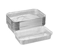 Relaxdays Barquettes alimentaires, Lot de 25, récupération graisse, barbecue, L x P : 31 x 21 cm, aluminium, argenté .