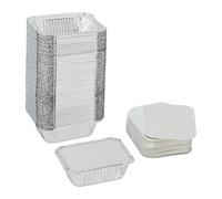 Relaxdays Barquettes en aluminium 100 pièces