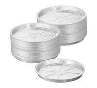 Relaxdays Barquettes Rondes en Aluminium, Lot de 100, HxD : 2,5x27,5 cm, moules tartes, Accessoires de Barbecue, argenté