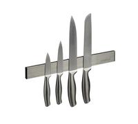 Relaxdays Barre aimantée en Acier Inoxydable, Support Autocollant, 30 cm de Long, pour Couteaux & Outils, argenté - Noir