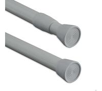 Relaxdays Barre télescopique en acier inoxydable, sans perçage, pour rideau de douche, 110 - 200 cm, grise