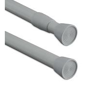 Relaxdays Barre télescopique en Acier Inoxydable, sans perçage, pour Rideau de Douche, 120-220 cm, Grise