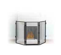 Relaxdays Barrière de sécurité pare-feu de cheminée grille enfant métal 5 pièces en acier, noir
