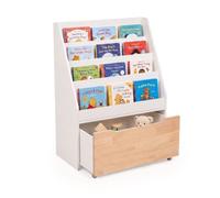 Relaxdays Bibliothèque enfant avec coffre à jouets