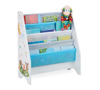 Relaxdays Bibliothèque Enfants, 4 casiers Suspendus, Motif feu, étagères pour Livres;HlP: 71x62x29 cm, Multicolore