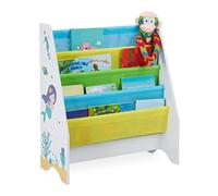 Relaxdays Bibliothèque Enfants, 4 casiers Suspendus, Motif sirène, étagères pour Livres;HlP: 71x62x29 cm, Multicolore