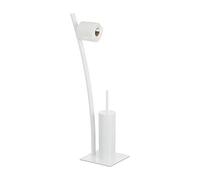 Relaxdays Ensemble accessoires WC blanc