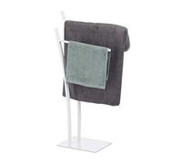 Relaxdays Porte-serviettes sur pied blanc