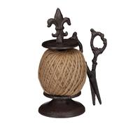 Relaxdays Bobine de ficelle en fonte fleur de lys
