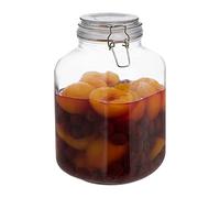 Relaxdays Bocal en Verre, Lot de 2, 3 litres, Conserves, Grand Pot, Hermétique, Fermeture étanche avec étrier, XXL, Transparent