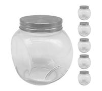 Relaxdays Bocaux à Bonbons, Lot de 6, 480 ML, Verre, Couvercle INOX, Transparent/argenté, Candy Bar