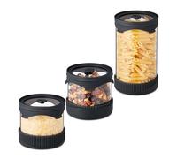 Relaxdays Bocaux en verre avec couvercle lot de 3