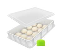 Relaxdays boîte à Boules de pâte avec Couvercle, H x L x P: 13 x 60 x 40 cm, Plastique, empilable, avec spatule, Blanche