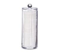 Relaxdays Boîte à Coton avec Couvercle, en Plastique, pour Salle de Bain ou Coiffeuse, HxD 20 x 7 cm, Transparent