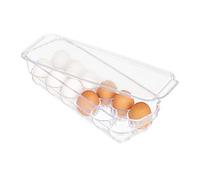 Relaxdays Boîte à oeufs, 12, couvercle, empilable, entretien facile, Contenant à oeufs réfrigérateur, en plastique clair