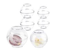Relaxdays Boîte à Oignon, Lot de 6, Boule de fraîcheur, pour ail, Citrons, réfrigérateur, D : 7 & 9 cm, Transparente