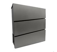 Relaxdays boîte aux lettres avec compartiment journaux HxLxP 37 5x35 5x10 5 cm DIN C4 étanche 4 clés anthracite