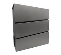 Relaxdays boîte aux Lettres avec Compartiment journaux, HxLxP 37,5x35,5x10,5 cm, DIN C4, étanche, 4 clés, Anthracite